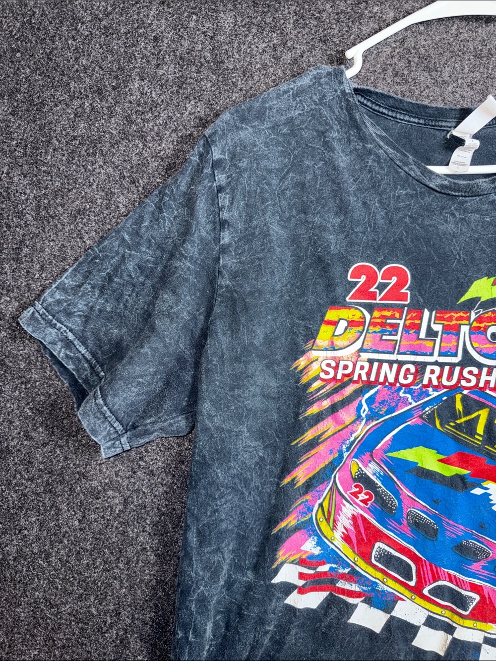 Men’s Deltona 'Spring Rush' Graphic Tee - Black with Multicolor Print - Picture 6 of 7
